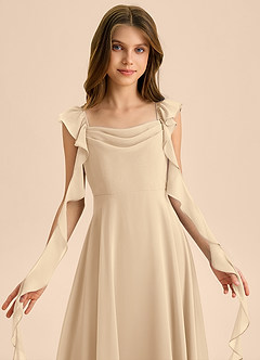 Azazie Carmin Junior Klä av A-Line i Chiffong Rynkad image7