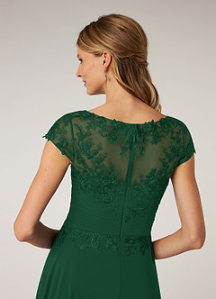 Azazie Shonda vestidos de madre de la novia Vestido de Verde Oscuro de Gasa con Encaje image7