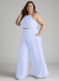 Azazie Kenzi Bridesmaid Dresses Lavender Pleated Chiffon Jumpsuit image7