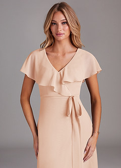 Azazie Lainey Bridesmaid Dresses English Rose A-Line with Pockets Chiffon Dress image6