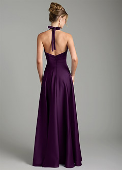 Azazie Tenaya Bridesmaid Dresses Grape A-Line Sweetheart Neckline Stretch Satin Dress image7