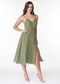 Azazie Clarissa At-home Try On Dresses Cabernet A-Line V-Neck Chiffon Dress image3