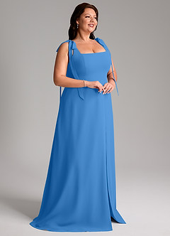 Azazie Debra Abiti da Damigella Abito Convertibile A-Line in Chiffon Con Tasche Blue Jay image5