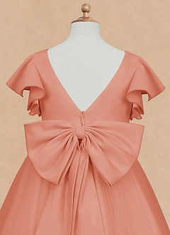 Azazie Kaeya Robe Demoiselle D'honneur Fillette Robe Trapèze en Tulle Arc Mai Tai image8