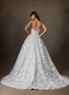 Azazie Hinata Vestidos de novia Vestido de Diamante Blanco de Encaje de Corte Princesa con Sin tirantes image10