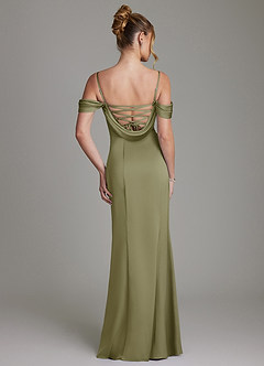 Azazie Nira Bridesmaid Dresses Pistachio Mermaid Corset Stretch Satin Dress image8