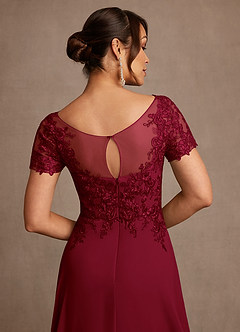 Azazie Alva Mother of the Bride Dresses Burgundy A-Line Lace Dress image7