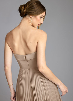 Azazie Mariana Bridesmaid Dresses Taupe A-Line Strapless Chiffon Dress image6