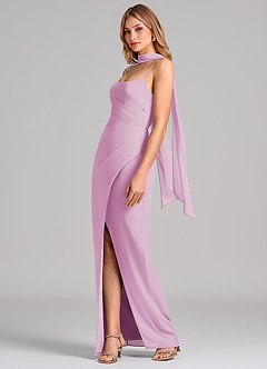 Azazie Calandra Suknie dla druhen Osłona Pofałdowany Szyfon Do ziemi Sukienka image4