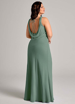Azazie Rylina Bridesmaid Dresses Eucalyptus Mermaid Pleated Chiffon Dress image11