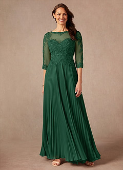 Azazie Corinne Mother of the Bride Dresses Dark Green A-Line Sequins Chiffon Dress image1