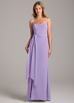Azazie Tahlia Bridesmaid Dresses Lilac A-Line with Belt Chiffon Dress image5