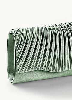 front Matching Color Metallic Satin Sandals Envelope Clutch Set