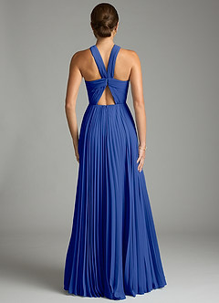 Azazie Afra Abiti da Damigella Abito A-Line in Chiffon Plissettato Blu Reale image2