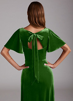 Azazie Kimber Bridesmaid Dresses Ivy A-Line with Pockets Velvet Dress image2