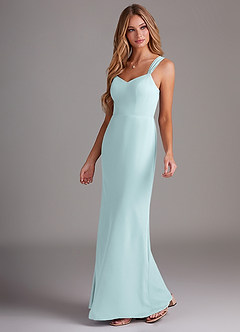 Azazie Denice Brautjungfernkleider Etui Gefaltet Chiffon Kleid Nebel image3