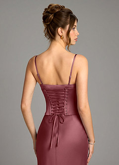 Azazie Reverie Bridesmaid Dresses Desert Rose Mermaid Corset Stretch Satin Dress image6