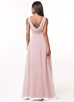 Azazie Karina Bridesmaid Dresses Blushing Pink A-Line Pleated Chiffon Dress image2