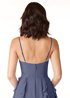 Azazie Peyton Bridesmaid Dresses Stormy A-Line Ruched Chiffon Dress image3