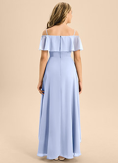 Azazie Maggie Junior A-Linie Schulterfrei Chiffon Kleid Eis image2