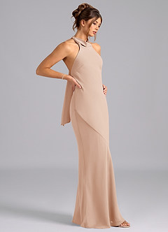 Azazie Velli Bridesmaid Dresses English Rose Mermaid Bow Chiffon Dress image4