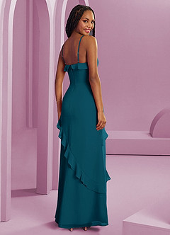 Barbie ♥ Azazie Bridesmaid Dresses Ink Blue Sheath Chiffon Dress image2