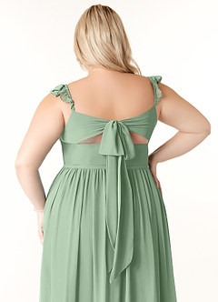 Azazie Metz Bridesmaid Dresses Matcha A-Line Sweetheart Ruched Chiffon Dress image12