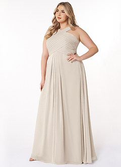 Azazie Kaleigh Bridesmaid Dresses White Alabaster A-Line Pleated Chiffon Dress image9