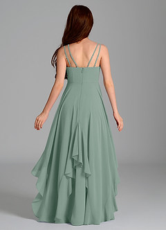 Azazie Karan Junior Dusty Blue A-Line Chiffon Dress image2