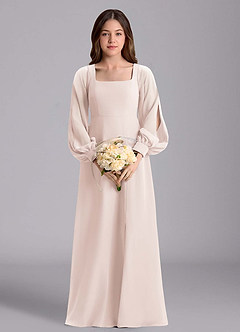 Azazie Bondi Junior Klänning av A-Line i Chiffong Blouson image3