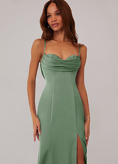 Barbie ♥ Azazie Bridesmaid Dresses Matcha Mermaid Corset Stretch Satin Dress image5