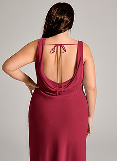 Azazie Rylina Bridesmaid Dresses Burgundy Mermaid Pleated Chiffon Dress image6