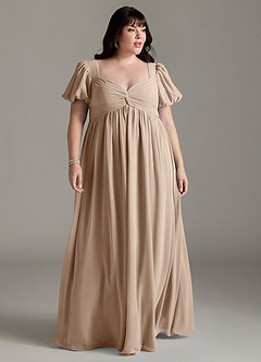 Azazie Madisynn Maternity Bridesmaid Dresses Bow Chiffon Floor-Length Dress image5