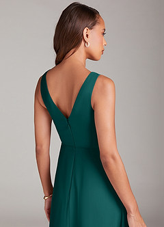 Azazie Nelly Bridesmaid Dresses Peacock A-Line Pleated Chiffon Dress image7