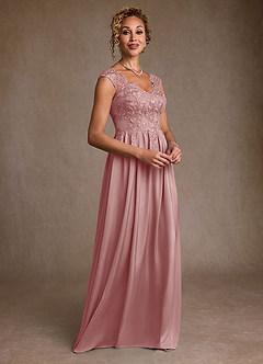 Azazie Amethyst Mother of the Bride Dresses Dusty Rose A-Line Lace Dress image5