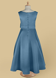 Azazie Lindy Flower Girl Dresses Bermuda A-Line Pleated Matte Satin Dress image14