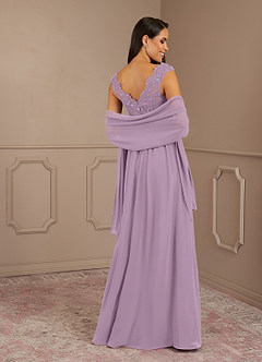 Azazie Amethyst Mother of the Bride Dresses Wisteria A-Line V-Neck Sequins Chiffon Dress image2