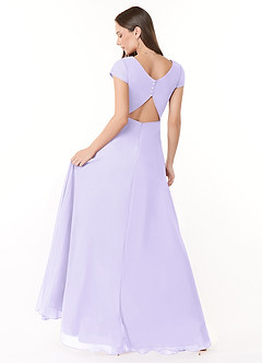 Azazie Hainsly Bridesmaid Dresses Lilac A-Line Sweetheart Neckline Chiffon Dress image4