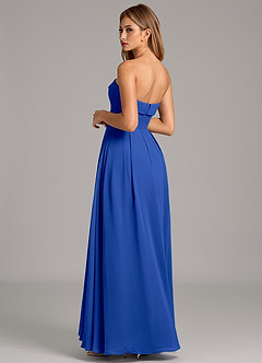 Azazie Lucienne Jurken voor bruidsmeisjes Converteerbaar Jurk van Chiffon met A-Lijn Strapless Koningsblauw image2