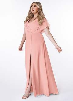 Azazie Rylee Bridesmaid Dresses Rosette A-Line Pleated Chiffon Dress image8