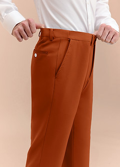 front James Burnt Orange Structured Stretch Dress Pants
