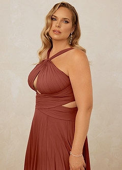 Christian Siriano Bridal for Azazie 1009 Bridesmaid Dresses Auburn A-Line Pleated Chiffon Dress image14