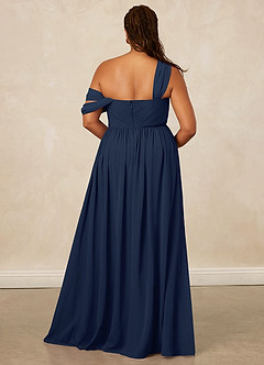 Christian Siriano Bridal for Azazie 1014 Bridesmaid Dresses Dark Navy A-Line Off the Shoulder Chiffon Dress image17