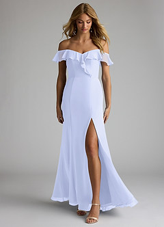 Azazie Sophie Bridesmaid Dresses Lavender A-Line Off the Shoulder Chiffon Convertible Dress image1
