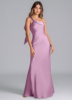 Azazie Driea Brudtärnklänningar Klä av Sjöjungfru i Stretch Satin Ena axeln Blåregn image7