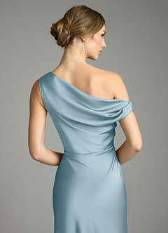 Azazie Emerson Bridesmaid Dresses Moody Blue Mermaid Off the Shoulder Stretch Satin Dress image7