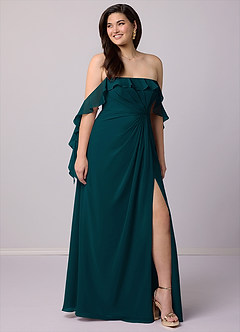 Barbie ♥ Azazie Bridesmaid Dresses A-Line Off the Shoulder Chiffon Floor-Length Dress image8