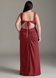 Azazie Jesaphine Abiti da Damigella Abito Tubino in Chiffon Fiocco Melograno image9