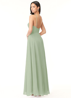 Azazie Bailey Bridesmaid Dresses A-Line Halter Side Slit Chiffon Floor-Length Dress image4