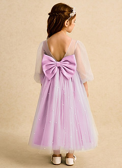 Azazie Trudy Flower Girl Dresses Candy Pink Ball-Gown Sweetheart Neckline Tulle Dress image2